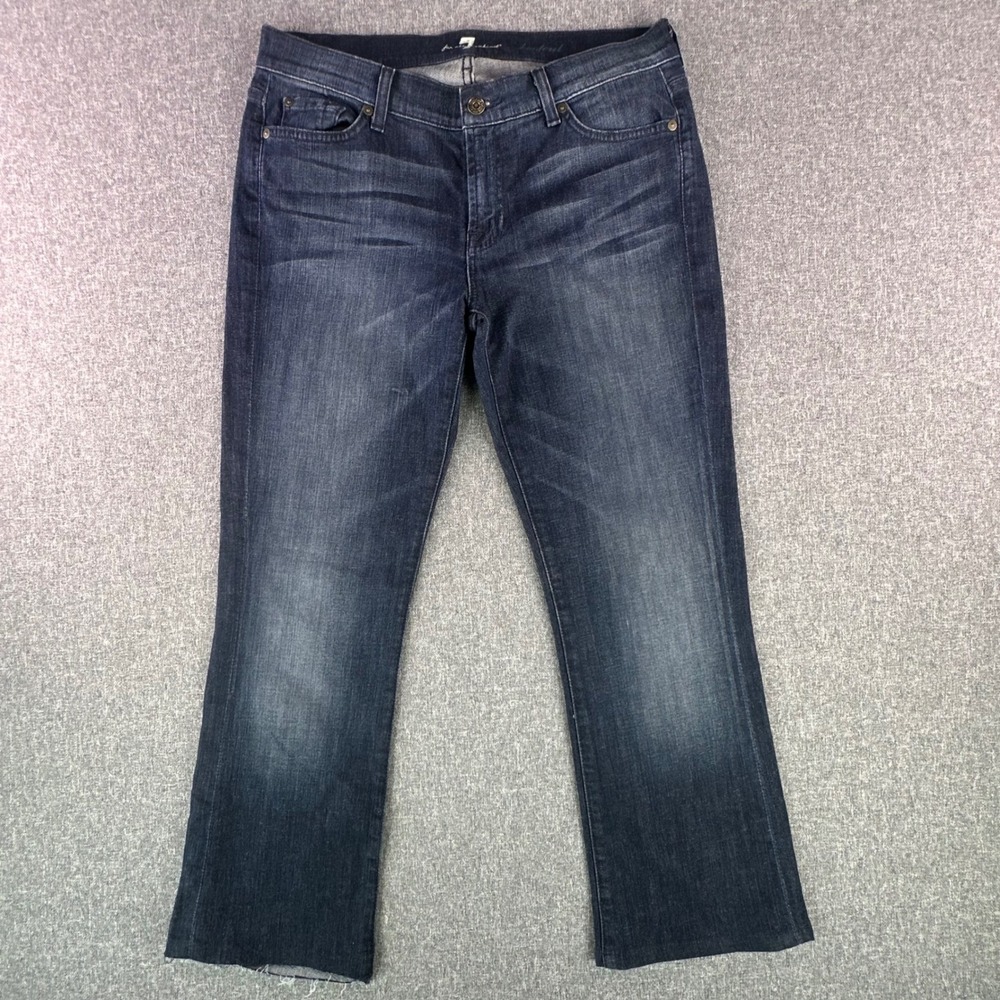 7 For All Mankind Jeans Womens 30 Bootcut Blue Dark Wash Stretch Denim